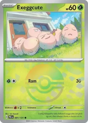 Exeggcute - 001/131 - Reverse - Holo Common - Poke Ball