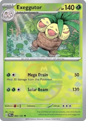Exeggutor - 002/131 - Reverse Holo - Uncommon - Master Ball