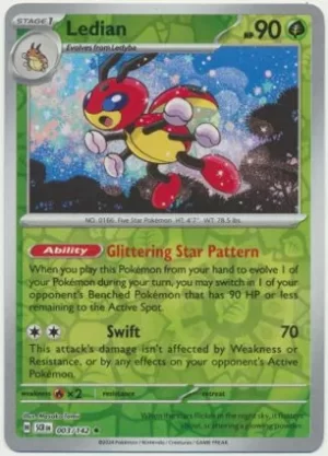 Ledian - 003/142 - Reverse Holo - Rare