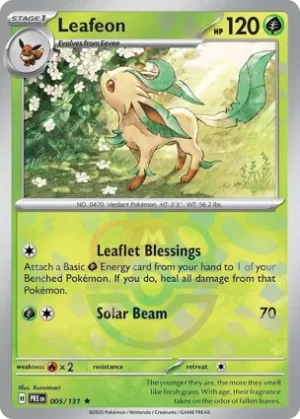 Leafeon - 005/131 - Reverse Holo - Rare - Master Ball