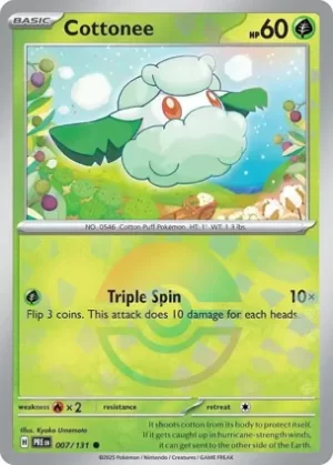Cottonee - 007/131 - Reverse Holo - Common - Poke Ball