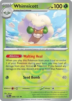 Whimsicott - 008/131 - Reverse Holo - Rare - Poke Ball