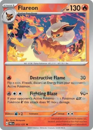 Flareon - 013/131 - Reverse Holo - Rare - Master Ball