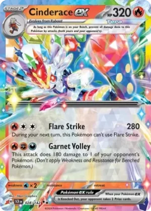 Cinderace Ex - 028/142 - Holo - Double Rare