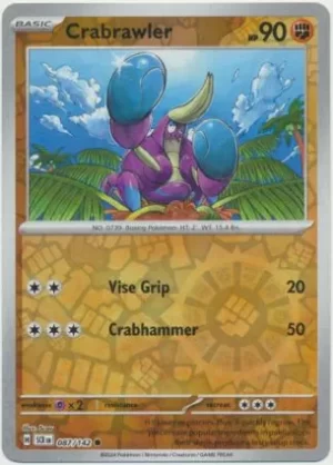 Crabrawler - 087/142 - Reverse Holo - Common
