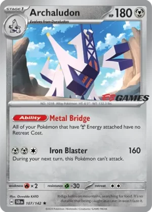 Archaludon - 107/142 Holo Promo - EB Games Stamp