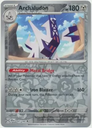 Archaludon - 107/142 - Reverse Holo - Rare