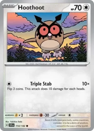Hoothoot - 114/142 - Non Holo - Common