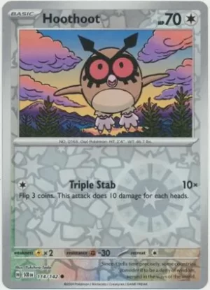 Hoothoot - 114/142 - Reverse Holo - Common