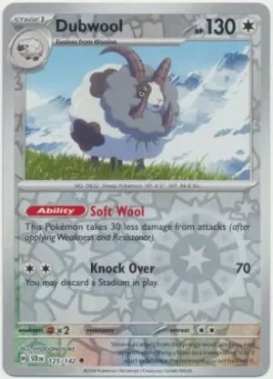 Dubwool - 125/142 - Reverse Holo - Uncommon