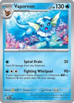 Vaporeon - 022/131 - Holo - Rare
