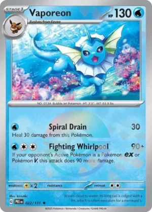 Vaporeon - 022/131 - Reverse Holo - Rare - Poke Ball