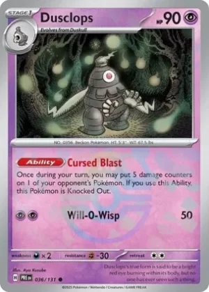 Dusclops - 036/131 - Reverse Holo - Common - Master Ball