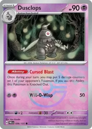 Dusclops - 036/131 - Reverse Holo - Common - Poke Ball