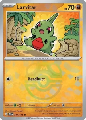 Larvitar - 047/131 - Reverse Holo - Common - Master Ball