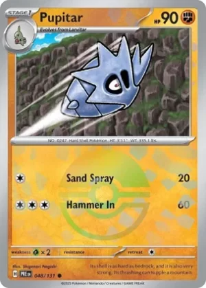 Pupitar - 048/131 - Reverse Holo - Common - Poke Ball