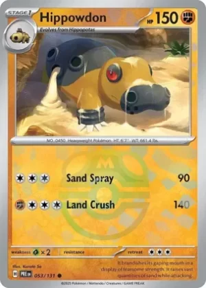 Hippowdon - 053/131 - Reverse Holo - Common - Master Ball