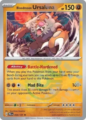 Bloodmoon Ursaluna - 054/131 - Reverse Holo - Rare - Master Ball