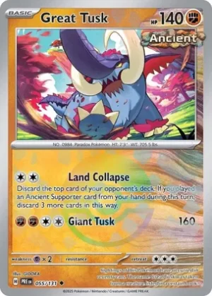 Great Tusk - 055/131 - Reverse Holo - Uncommon - Poke Ball
