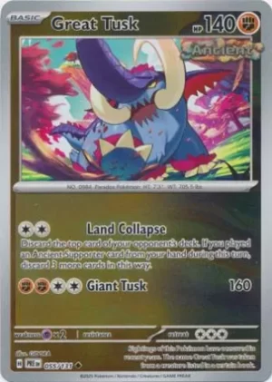 Great Tusk - 055/131 - Reverse Holo - Uncommon