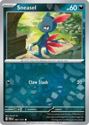 Sneasel - 061/131 - Reverse  Holo - Common - Master Ball