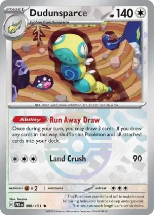 Dudunsparce - 080/131 - Reverse Holo - Rare - Master Ball